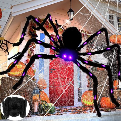 Large Outdoor Spider Decoration 5ft Led Giant Spider Outdoor Halloween