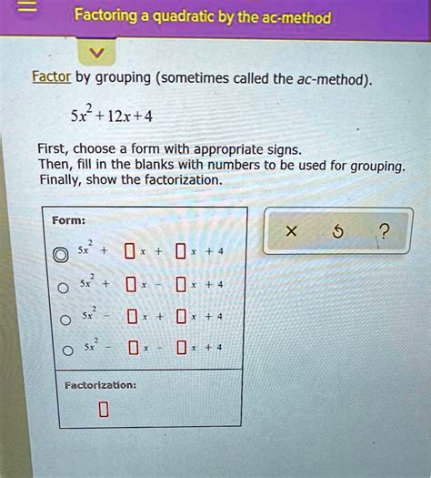 Image result for AC Method Factoring Worksheet