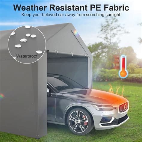 Phonjoroo Carport, 10‘ x 20’ Heavy Duty Enclosed Garage India | Ubuy