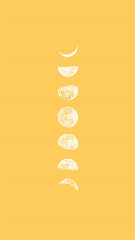 Download Moon Phase Pastel Yellow Aesthetic Wallpaper | Wallpapers.com