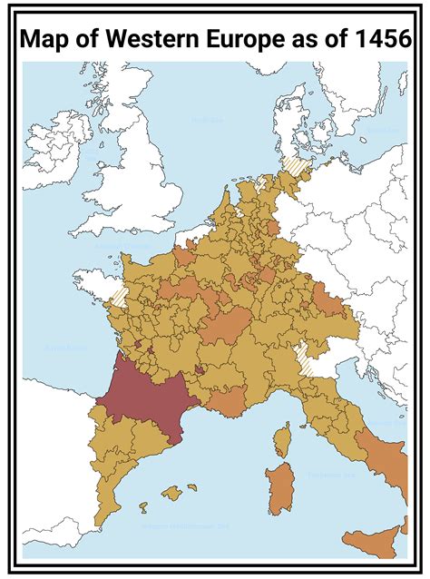 Map of Western Europe in 1456 (Francia Timeline) : r/imaginarymaps