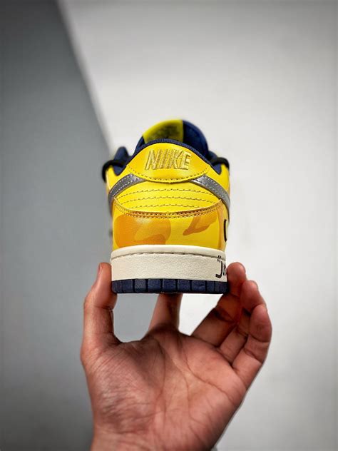 Custom Nike Dunk Low Retro Yellow Navy For Sale | Sneakers for sale ...