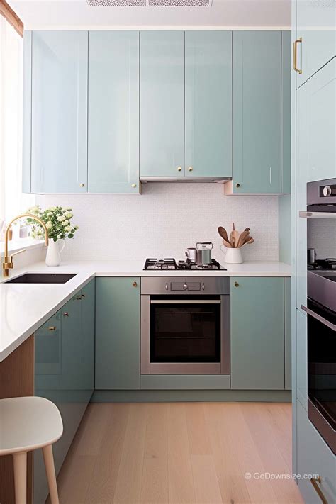 Image result for Small Blue Rectangular Kitchen