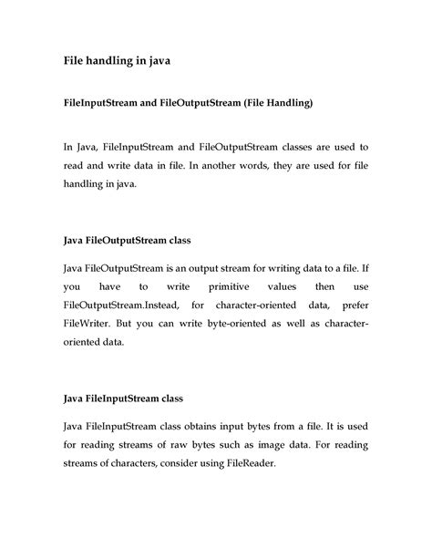 File Input Stream and File Output Stream - File handling in java ...