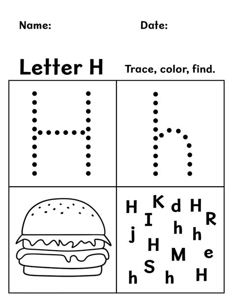FREE Letter H Worksheets for Preschool ⋆ The Hollydog Blog | Letter h ...