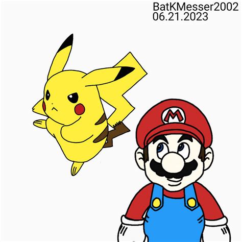 Image result for Mario Pikachu Drawing