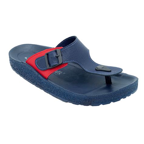 Aerowalk Men Blue & Red T-Shape Slipper with Buckle Styling Upper (KC2 ...