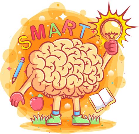 Smart brain with brilliant ideas illustration 4858389 Vector Art at ...