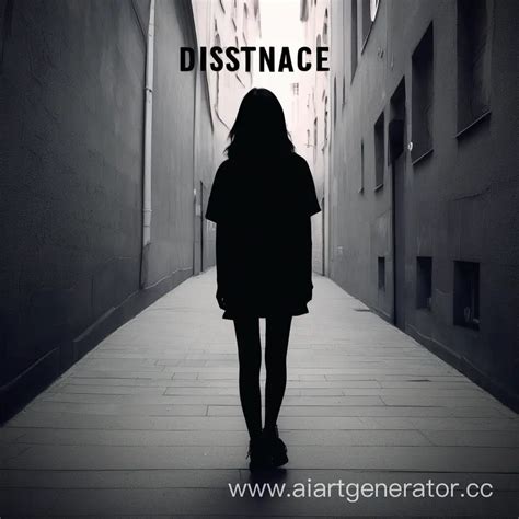 Girl in Black with Distant Background Text | AI Art Generator