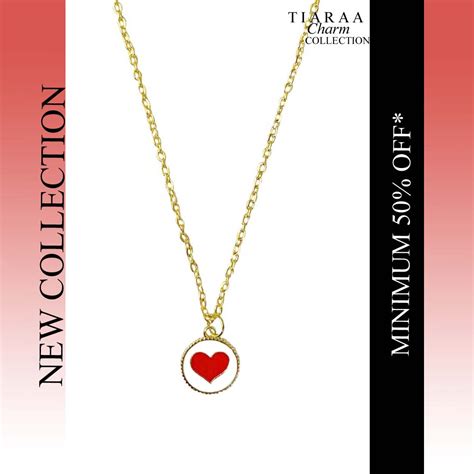 Red Heart Heart Chain Charm Pendant – Tiaraa