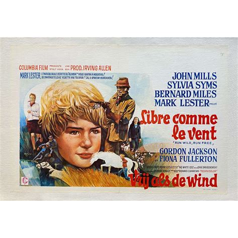 RUN WILD RUN FREE Belgian Linenbacked Movie Poster - 14x21 in. - 1969