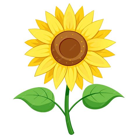 Sunflower flower clipart cartoon style vector illustration | Premium AI ...
