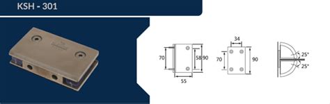 Shower Hinge & Connector (KSH_304),K-ZONE Hardware - The Design Bridge
