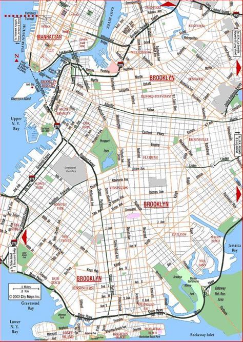 Map of Brooklyn street: streets, roads and highways of Brooklyn