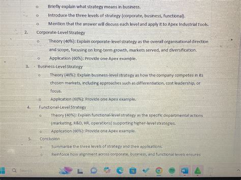 Briefly explain what strategy means in | StudyX