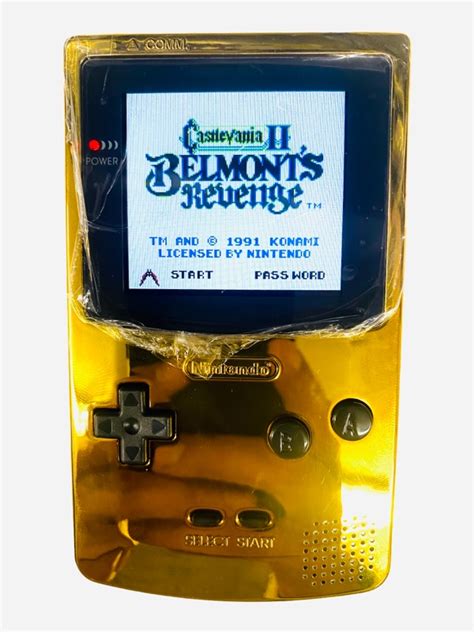 Gameboy Color Zelda Triforce Gold System w/2.6 Ultra Bright LED Screen