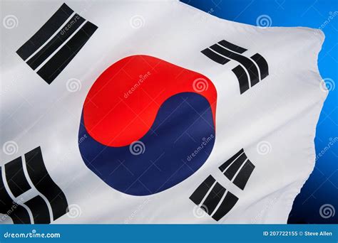 Flag of South Korea stock image. Image of asia, taegeukgi - 207722155