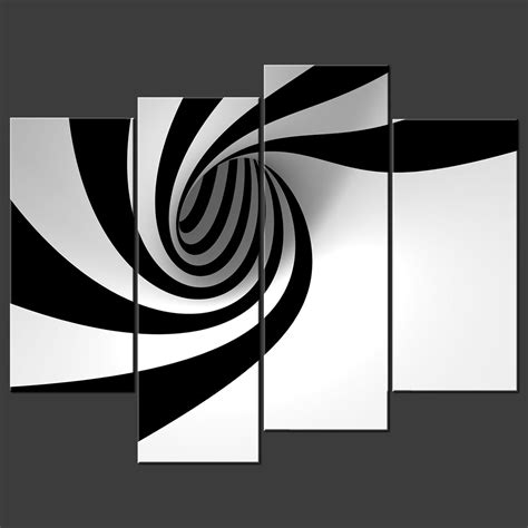 Buy So Crazy Art- Black and White Wall Art Decor Abstract Circle Swirl ...