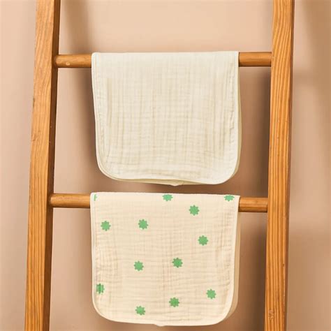 Buy Baby Burp Cloths Set Of 2 - Green Pack, 100% Organic Cotton | 6 ...