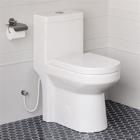 Buy HOROW HT1000 Dual Flush One Piece Toilet, Modern Small Toilet with ...