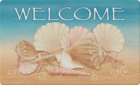 Toland Home Garden 830220 Welcome Shells 18” x 30” Recycled Mat, USA ...