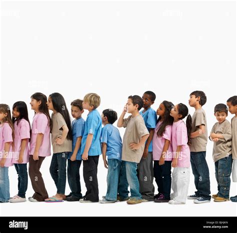 Sad Kids Waiting In Line