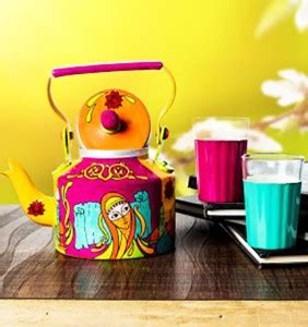 Shopozo Beautifully Hand Painted Kettle and Set of Glasses Decorative ...