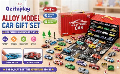 Qzitaplay Mini Car Toy Set for Kids – Pull Back Die Cast Metal Racing ...