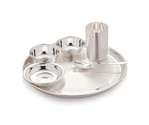 Silverglow Omni Stainless Steel Silver bartan Set of 6 pcs, Silver ...