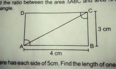 find the ratio between the area of triangle ABC and triangle a CD of ...