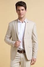 Buy Men Beige Slim Fit Textured Formal Blazer Online - 39829419 | Allen ...