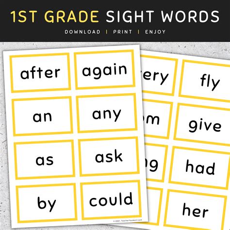 Sight Words Flashcards: 1st Grade Sight Words | Made By Teachers