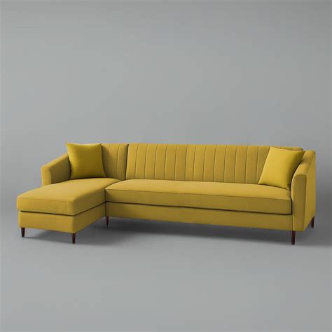Neyami LHS 6 Seater L Shape Sofa Set for Living Room (Yellow) Premium