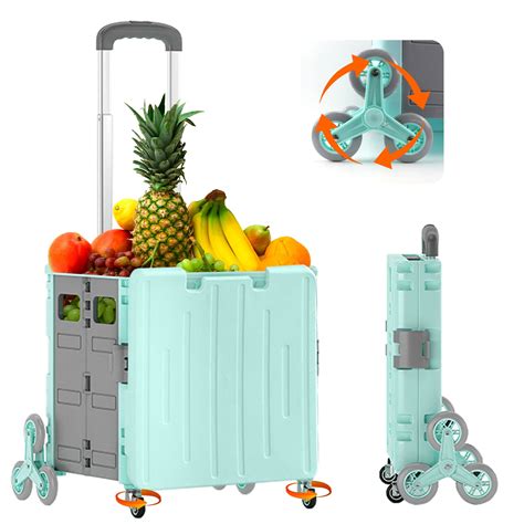 vanso 8-Wheel Foldable Utility Cart, Stair Climbing Wheeled Rolling ...