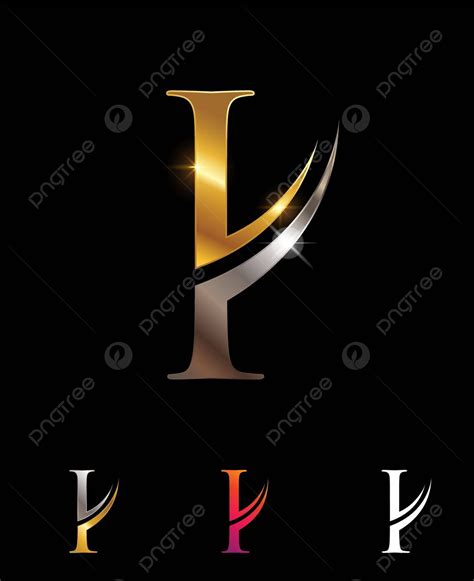 Golden And Chrome Monogram Letter I Shape Illustration Corporate Vector, Shape, Illustration ...