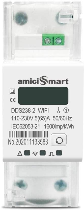 amiciSmart WiFi Smart Energy Meter, 65A 230V Single Phase Power Monitor ...