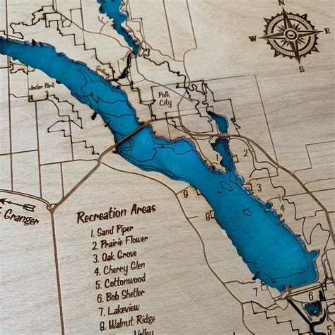 Laser Cut Engraved Wood Lake Map Saylorville Lake Map Des - Etsy India