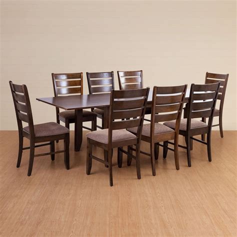 Buy Butterfly 4-6-8 Extension Dining Table Set with 8 Chairs - Brown ...