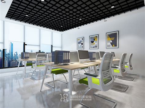 15万元办公空间150平米装修案例_效果图 - 现代办公室 - 设计本