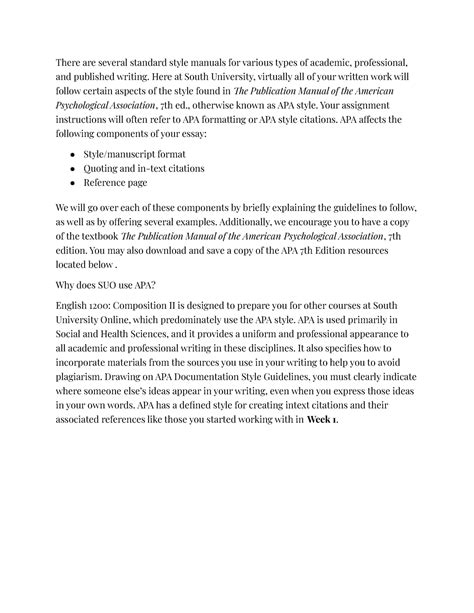 What is APA style - Notes - There are several standard style manuals for various types of ...