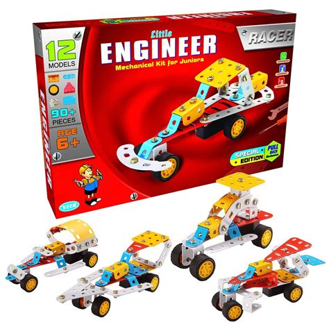 Nabhya Alloy Steel Engineer Racer Mechanical Kit 12 Models-90+ Pieces ...