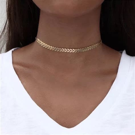Gold Plated Leaves Choker Necklace – Vembley