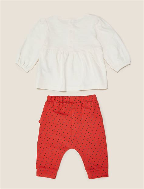 Buy 2pc Cotton Bunny Motif Outfit at Marks & Spencer