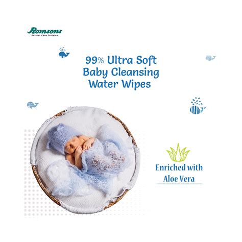 Romsons Dignity 99% Water Wipes (Pack of 80 wipes) - Cureka