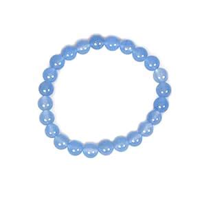 Buy SHRRIYA DIVINE Natural Blue Chalcedony Bracelet - 8 mm Beads, Lab ...