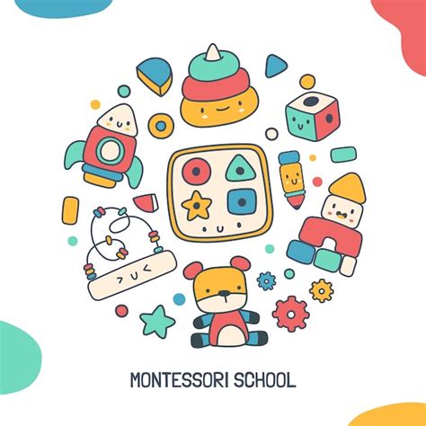 Hand drawn montessori toys illustration | Premium Vector