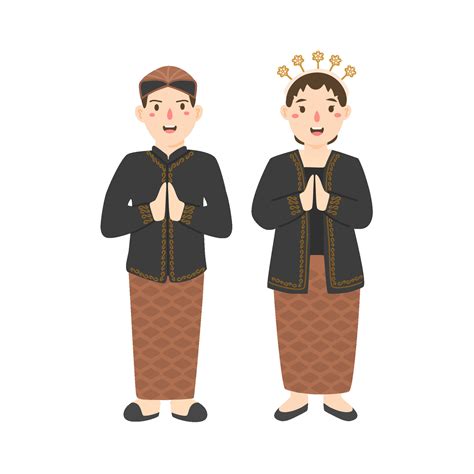couple wear west java indonesian traditional clothes 27477141 Vector ...