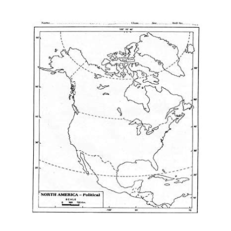 CRAFTWAFT POLITICAL MAP OF NORTH AMERICA FOR MAP POINTING PACK OF 100 ...