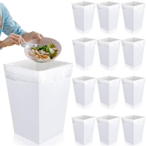 Amazon.com: Ireer 12 Pcs Disposable and Reusable Trash Cans Bins with ...
