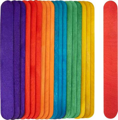 Amazon.com: WISYOK 1000 Pcs 6” Colored Jumbo Craft Sticks, Wooden ...